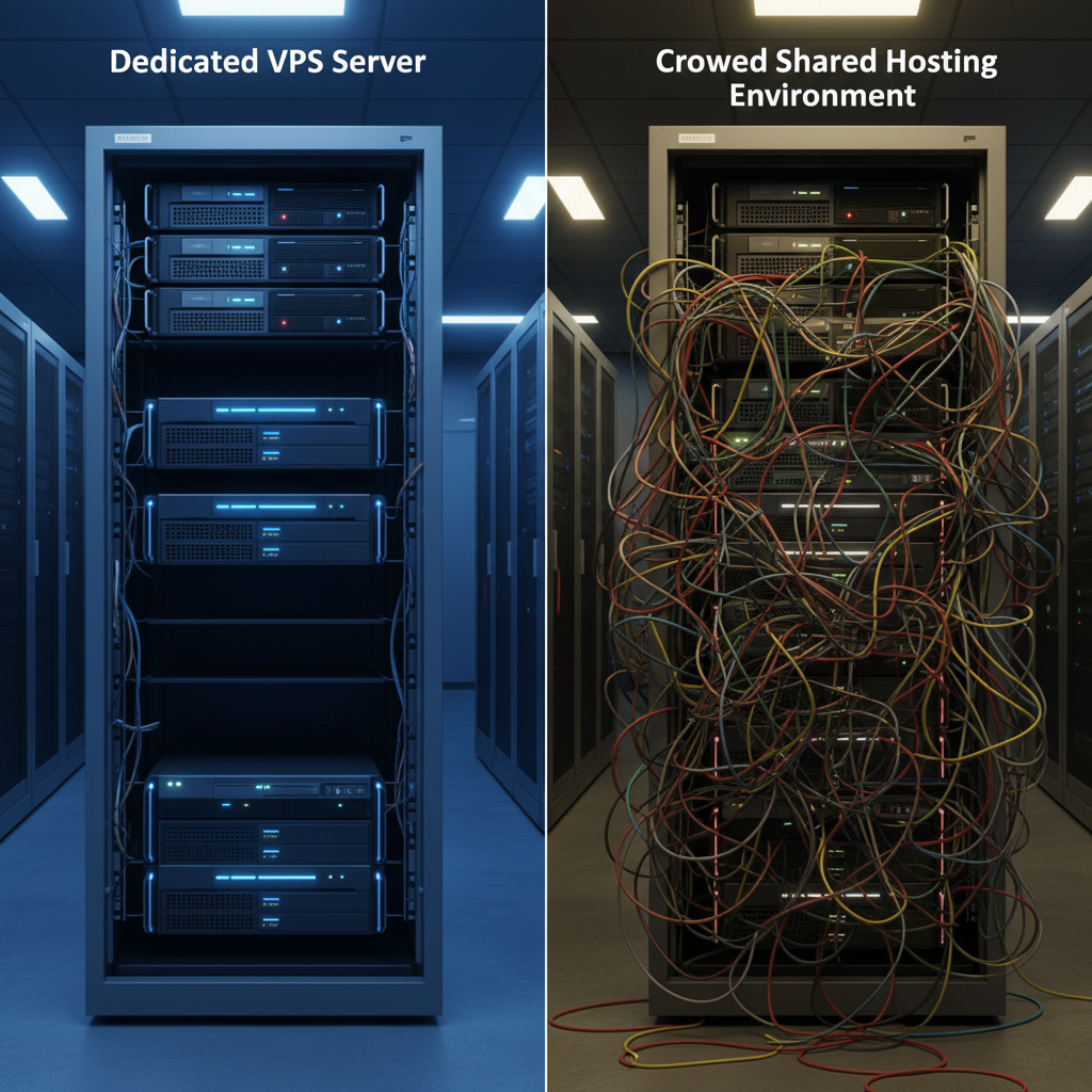 Comparison of VPS hosting versus shared hosting performance