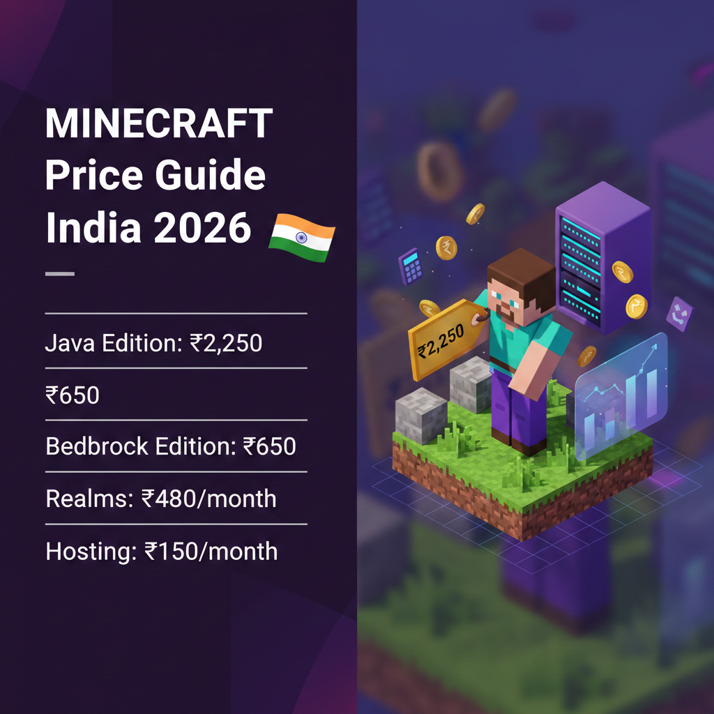 Minecraft Price in India 2026: Complete Buying Guide (Java, Bedrock, Realms & Server Hosting Costs)