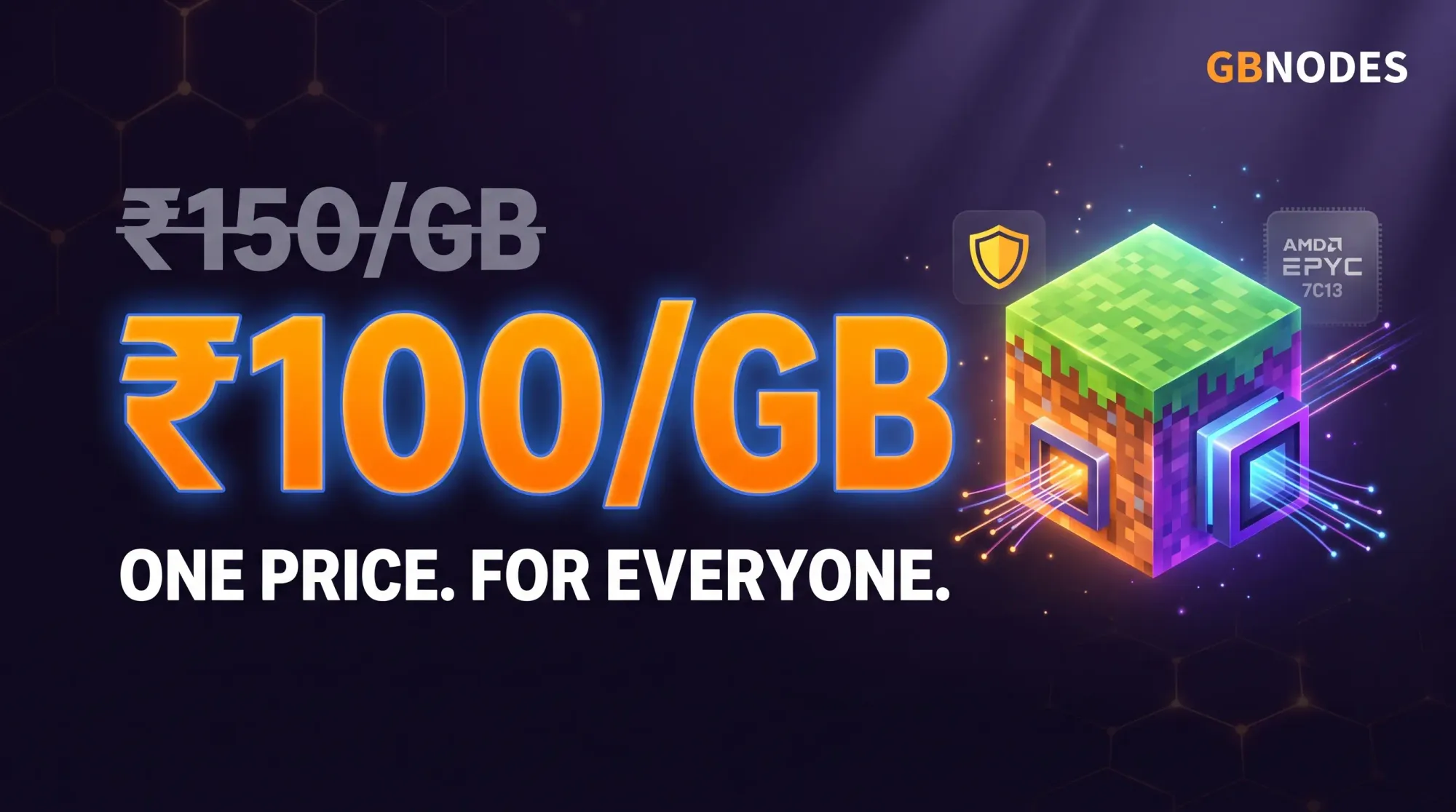 GBNodes Minecraft Hosting Now Rs 100 per GB 2026